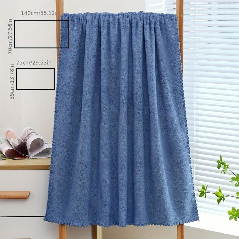 2pcs Solid Towel Set Soft Hand and Bath Towels, Absorbent for Bathroom