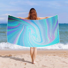 Printed Microfiber Beach Towel Quick Drying Soft Absorbent Sandproof Lightweight