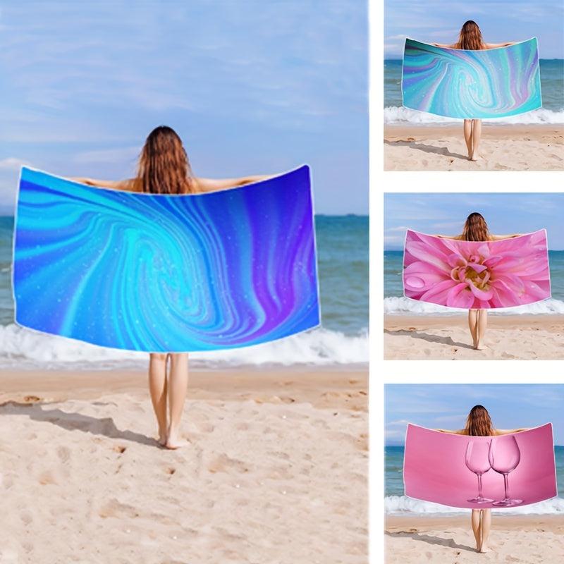 Printed Microfiber Beach Towel Quick Drying Soft Absorbent Sandproof Lightweight
