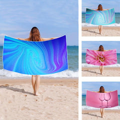 Printed Microfiber Beach Towel Quick Drying Soft Absorbent Sandproof Lightweight