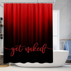 Red Abstract Stripe Gradient Shower Curtain Set