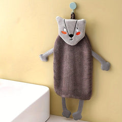 Cartoon Abstract Pattern Hanging Towel Coral Fleece Fingertip Towel