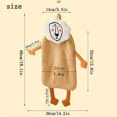 Cartoon Abstract Pattern Hanging Towel Coral Fleece Fingertip Towel