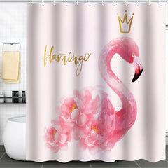 Flamingo Modern Shower Curtain Waterproof Animal Pattern Shower Curtain