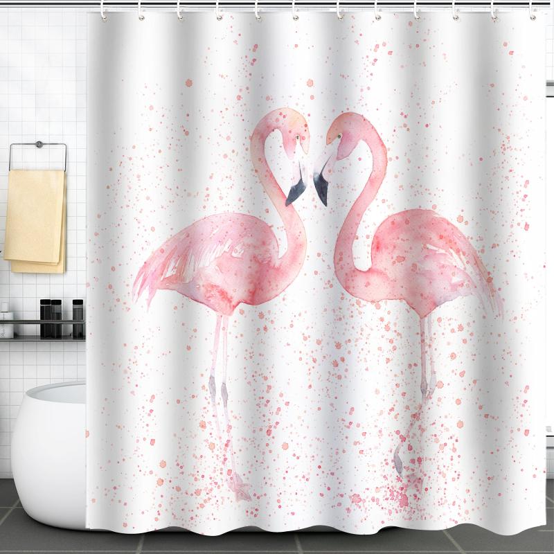 Flamingo Modern Shower Curtain Waterproof Animal Pattern Shower Curtain