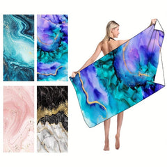 Marble Sandproof Beach Towels Fast Dry Beach Accessories