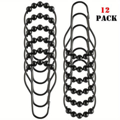 12pcs Roller Ball Shower Curtain Hooks Stainless Steel Rust Proof