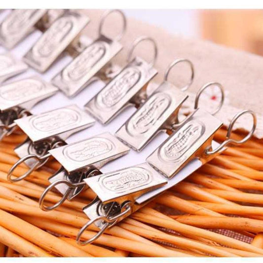 Stainless Steel Curtain Clip Hooks - 20pcs