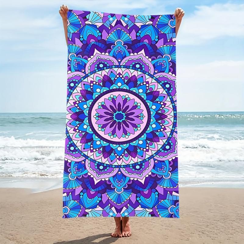 Boho Beach Towel Quick Drying Soft Absorbent Double Sided Plush Fabric Blanket
