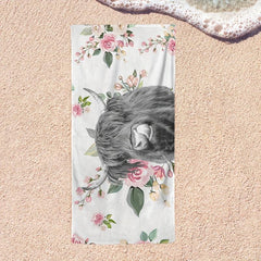 Highland Cow Pattern Microfiber Beach Towel 78 X 149 Sandproof Blanket