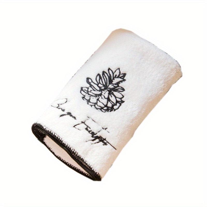 Embroidered Hand Towel Coral Fleece Soft Skin-friendly Face Towel