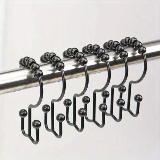 1pc Mountain Hooks Roller Ball Curtain Shower Curtain Hooks