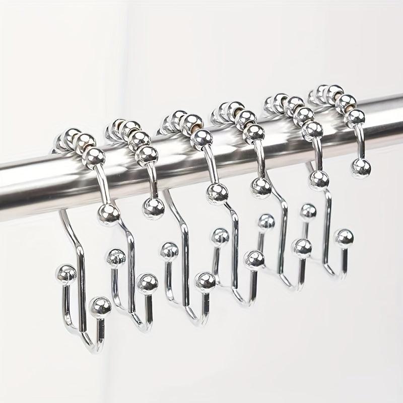 1pc Mountain Hooks Roller Ball Curtain Shower Curtain Hooks