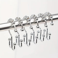 1pc Mountain Hooks Roller Ball Curtain Shower Curtain Hooks