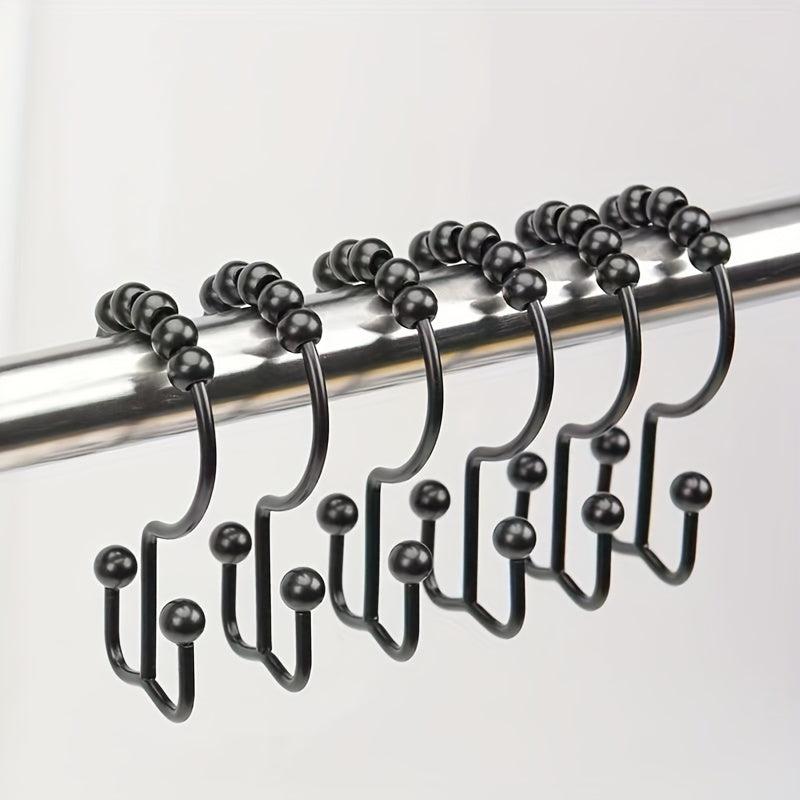1pc Mountain Hooks Roller Ball Curtain Shower Curtain Hooks