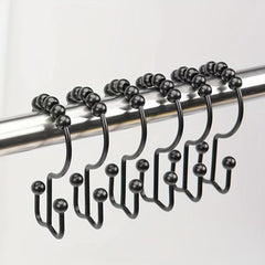 1pc Mountain Hooks Roller Ball Curtain Shower Curtain Hooks