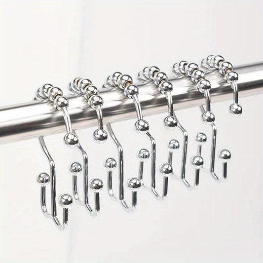 1pc Mountain Hooks Roller Ball Curtain Shower Curtain Hooks