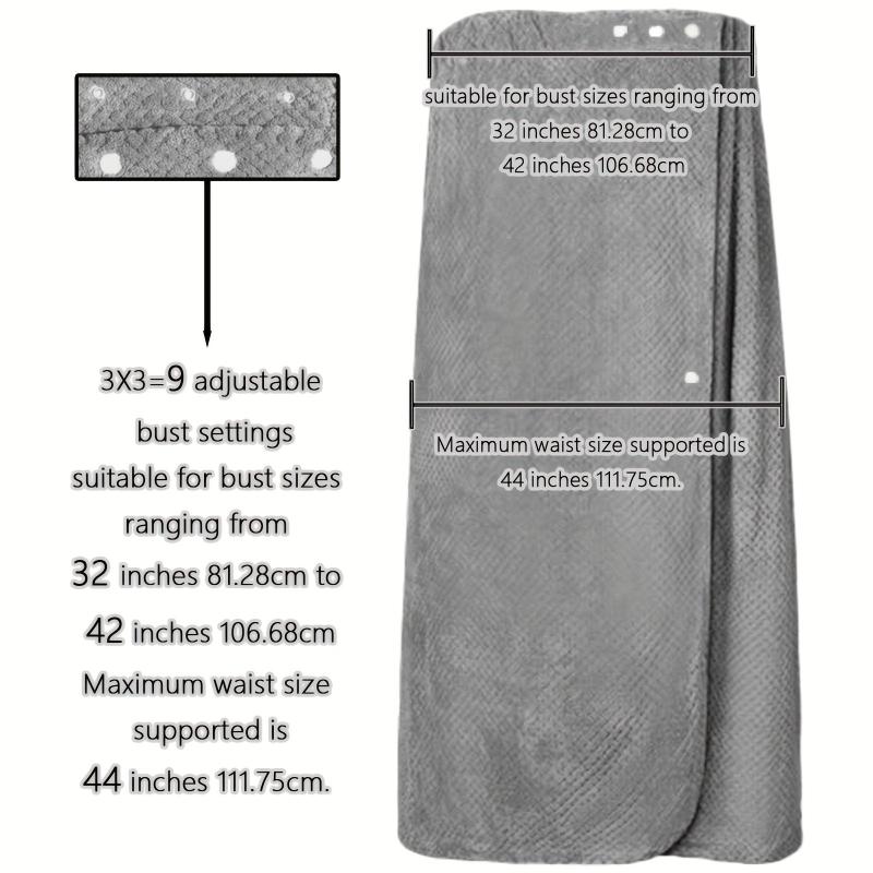 Wearable Bath Towel Bath Skirt with Elastic Band Absorbent Bathrobe
