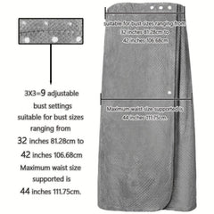Wearable Bath Towel Bath Skirt with Elastic Band Absorbent Bathrobe