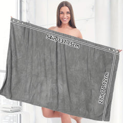 Wearable Bath Towel Bath Skirt with Elastic Band Absorbent Bathrobe