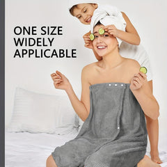 Wearable Bath Towel Bath Skirt with Elastic Band Absorbent Bathrobe