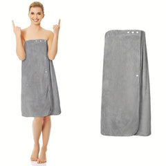 Wearable Bath Towel Bath Skirt with Elastic Band Absorbent Bathrobe