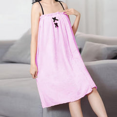 Absorbent Bath Skirt For Adults Bow Decor Bath Wrap Towel Women