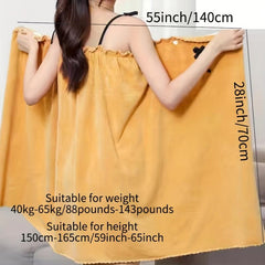 Absorbent Bath Skirt For Adults Bow Decor Bath Wrap Towel Women