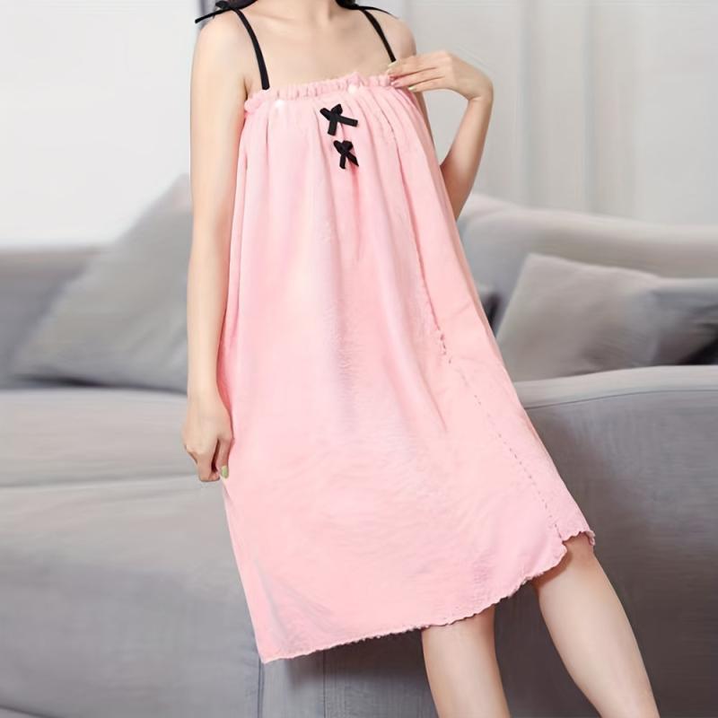 Absorbent Bath Skirt For Adults Bow Decor Bath Wrap Towel Women