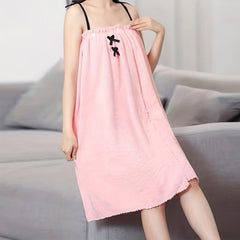 Absorbent Bath Skirt For Adults Bow Decor Bath Wrap Towel Women