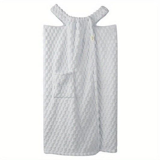Absorbent Coral Fleece Bath Towel with Thick Straps