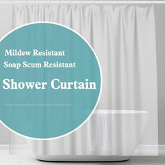 PEVA Shower Curtain Liner with Metal Grommets & Hooks