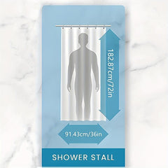 PEVA Shower Curtain Liner with Metal Grommets & Hooks