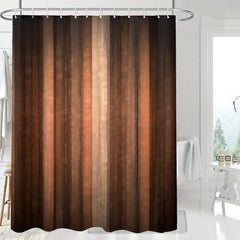 Waterproof Brown Shower Curtain with Hooks