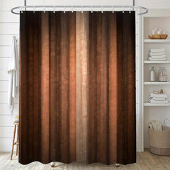 Waterproof Brown Shower Curtain with Hooks