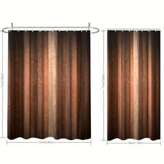 Waterproof Brown Shower Curtain with Hooks