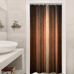 Waterproof Brown Shower Curtain with Hooks