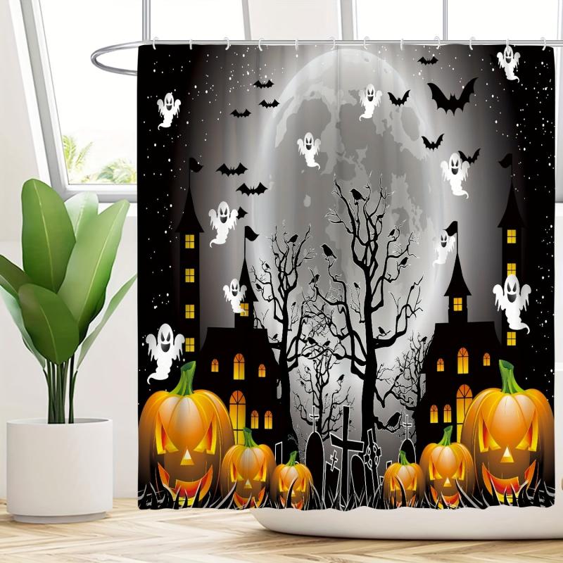 4pcs Halloween Horror Castle Pumpkin Shower Curtains