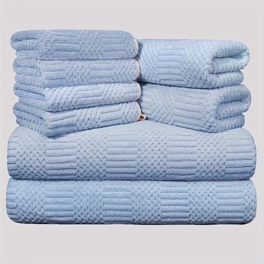 8pcs Microfiber Towel Set Soft & Absorbent Bath Linen Sets