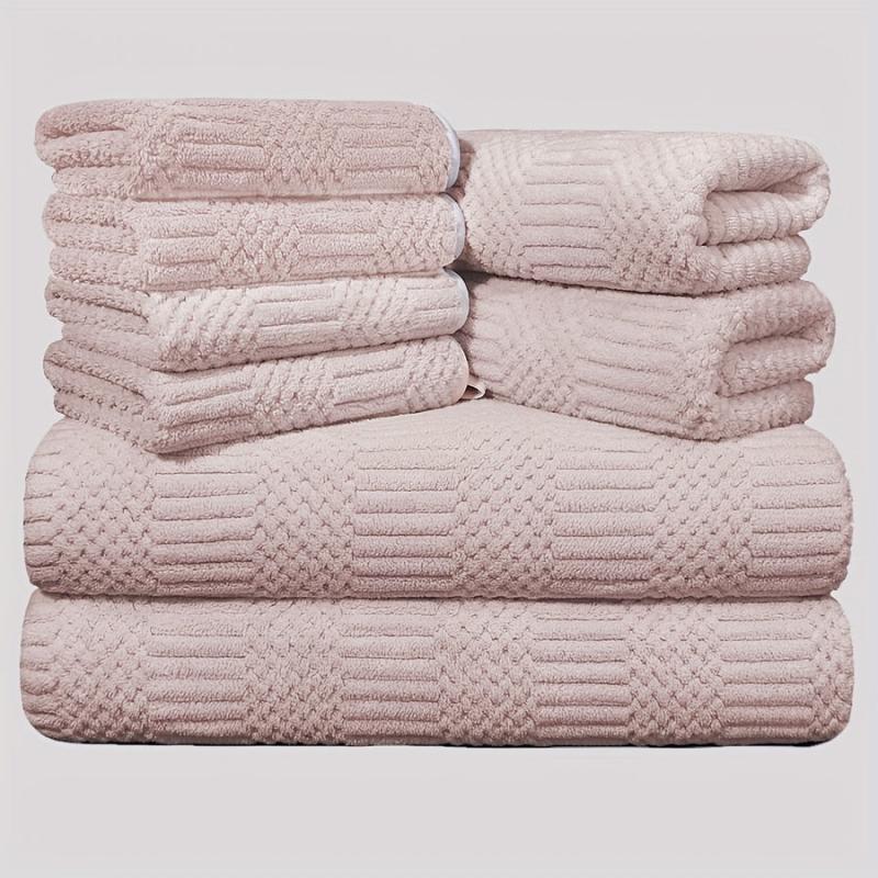 8pcs Microfiber Towel Set Soft & Absorbent Bath Linen Sets