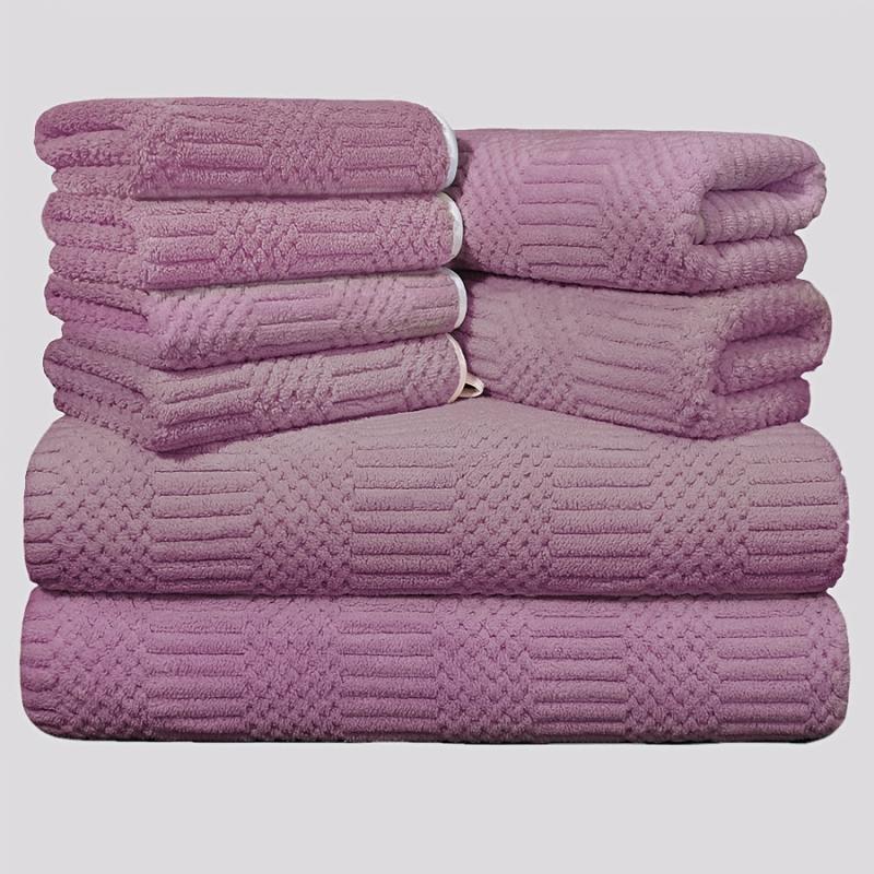 8pcs Microfiber Towel Set Soft & Absorbent Bath Linen Sets
