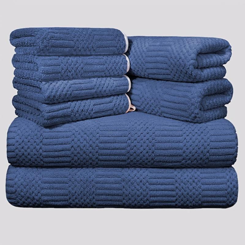8pcs Microfiber Towel Set Soft & Absorbent Bath Linen Sets