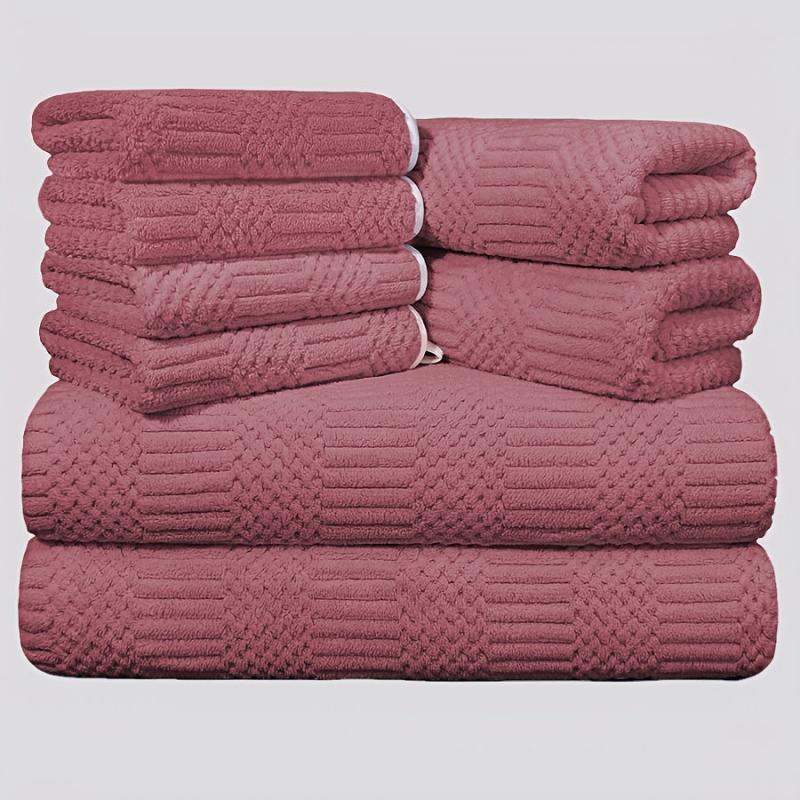 8pcs Microfiber Towel Set Soft & Absorbent Bath Linen Sets