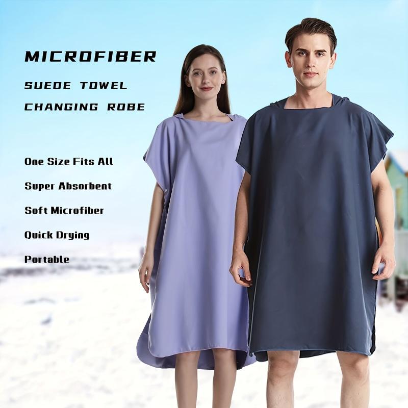 Unisex Microfiber Quick Dry Changing Robe With Hoodie Large Cuff