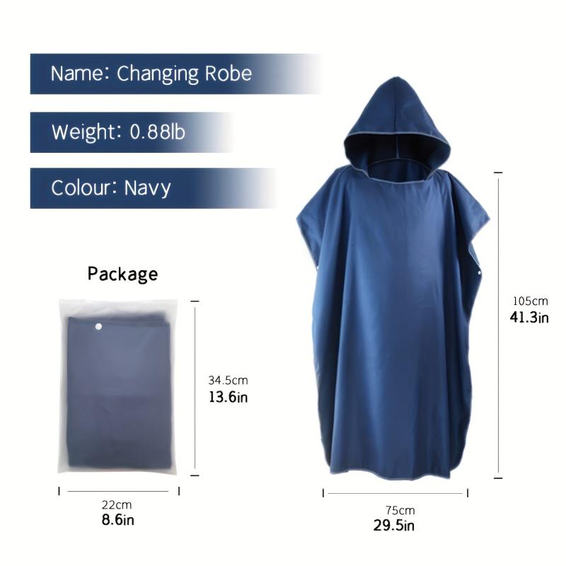 Unisex Microfiber Quick Dry Changing Robe With Hoodie Large Cuff
