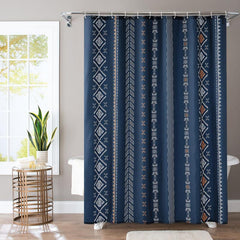 Boho Stripe Shower Curtain Waterproof Fabric Bathroom Decor