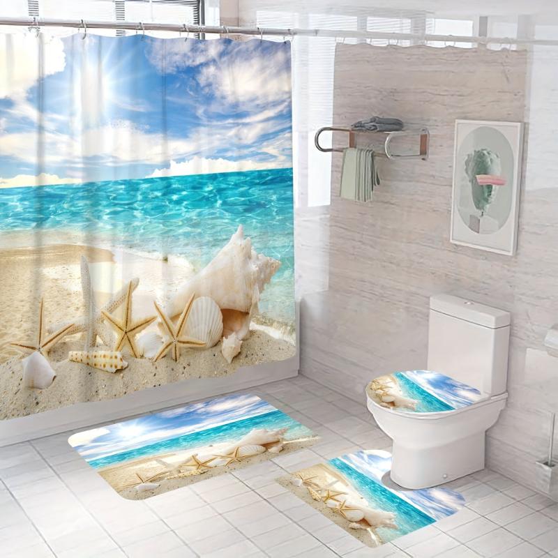 3D Digital Bathroom Waterproof Polyester Shower Curtain