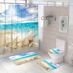 3D Digital Bathroom Waterproof Polyester Shower Curtain