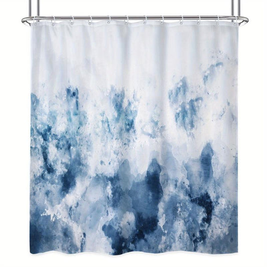 Abstract Leaves Shower Curtain Waterproof Bathroom Curtain 72Wx72H Inch