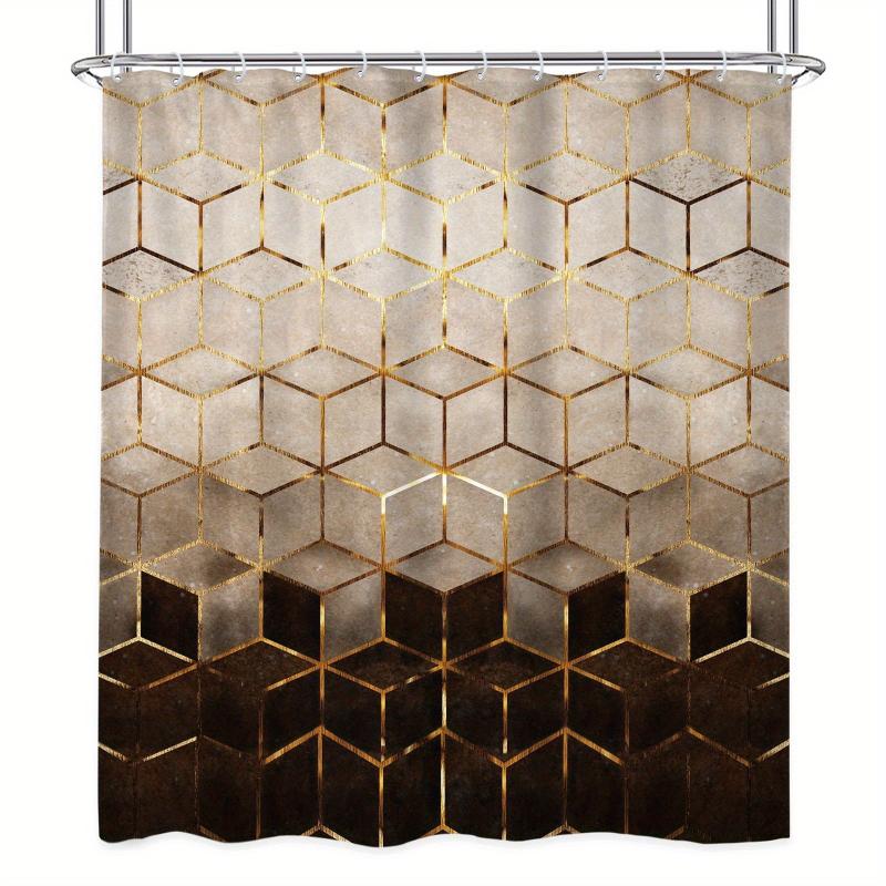 Abstract Leaves Shower Curtain Waterproof Bathroom Curtain 72Wx72H Inch